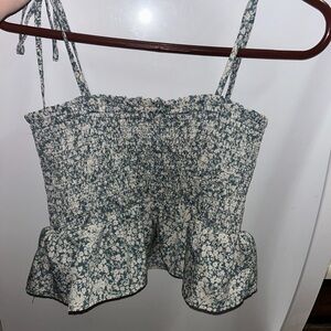 Paper Crane Floral Camisole - Blue and Cream
